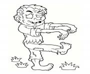 Coloriage zombie tient un nounours dessin