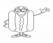 hotdog kawaii dessin à colorier