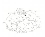 Coloriage poney star avec les etoiles dessin