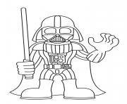 Darth Vader avec sabre dessin à colorier