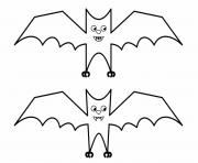 deux chauve souris dessin à colorier