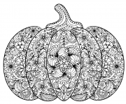 citrouille halloween zentangle pour adulte dessin à colorier