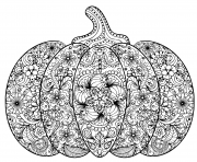 Coloriage citrouille halloween zentangle pour adulte