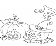 Coloriage dessin citrouille halloween realiste dessin