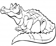 Coloriage crocodile mignon amusant cute dessin