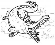 Coloriage crocodile de bande dessinee dessin