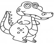 Coloriage crocodile avec lunette etudiant dessin