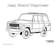 Jeep Grand Wagoneer 1989 dessin à colorier