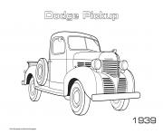 Old Car Dodge Pickup 1939 dessin à colorier