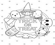 trick or treat halloween kids dessin à colorier