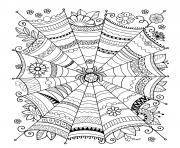 zentangle araignee adulte halloween dessin à colorier