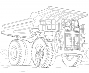 Coloriage camion tracteur dessin