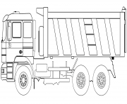 Coloriage camion benne dessin