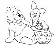 Coloriage pluto donald dingo mickey et minie deguises pour halloween dessin