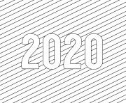 2020 bonne annee Simple Lines dessin à colorier