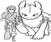 Coloriage pin hiccup and toothless