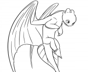 Light Fury Dragon dessin à colorier