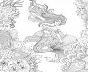 Artherapie Sirene pour Adulte dessin à colorier