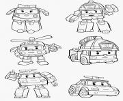 robocar police pompier robots dessin à colorier