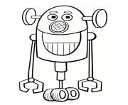robot rigolo avec un grand sourire dessin à colorier