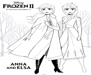Frozen 2 Anna and Elsa dessin à colorier