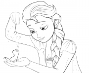 Coloriage princesse disney elsa dessin