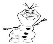 Olaf le bonhomme de neige anime de l'enfance de Elsa et Anna dessin à colorier