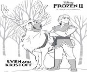 Sven et Kristoff sont de retour dans La Reine des neiges 2 dessin à colorier