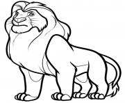 Coloriage Mufasa en belle posture dessin