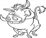 pumba un phacochere monsieur porc dessin à colorier