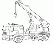 Coloriage camion grue dessin