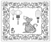 Coloriage nouvel an chinois mandala dragon dessin
