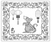 Coloriage chinese zodiac animals calendar year dessin