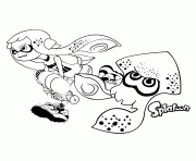 Coloriage Splatoon Squid Sister idol Inkling pop duo based in Inkopolis dessin