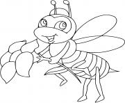 Coloriage abeille domestique insecte dessin