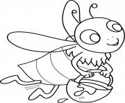 Coloriage abeille bourdons genre Bombus dessin