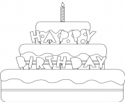 joyeux anniversaire en anglais happy birthday dessin à colorier