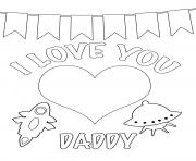 Je taime Papa Love You Daddy dessin à colorier
