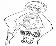 Coloriage dessin joueur avec tete de ballon de basket dessin