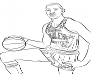 Coloriage dessin un gars et une fille jouent au basket ball dessin