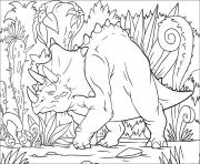 Triceratops dans la jungle dessin à colorier