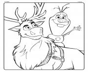 Olaf et Sven de Disney La Reine des neiges 2 dessin à colorier