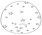 oeuf de paques avec stars and moon dessin à colorier
