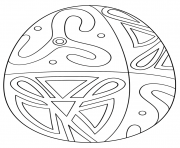 oeuf de paques avec folk pattern dessin à colorier