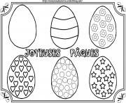 Coloriage easter egg oeuf paque dessin