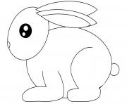 Coloriage lapin aime manger des nouilles dessin