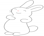 lapin kawaii bunny dessin à colorier