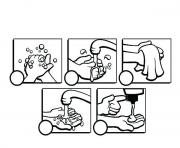 Coloriage wash your hands to avoid Covid19 dessin