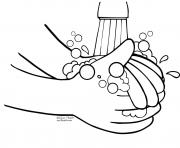 Coloriage wash your hands to avoid Covid19 dessin