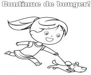 continuer de bouger courir avec son chien dessin à colorier